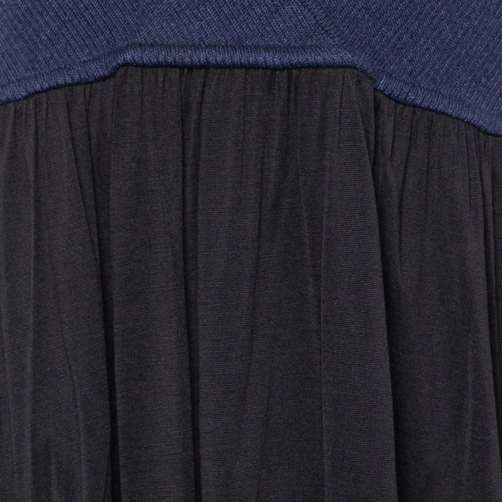 Chloé Chloe Navy Blue Knit & Black Skirt Detail Maxi Dress M 3