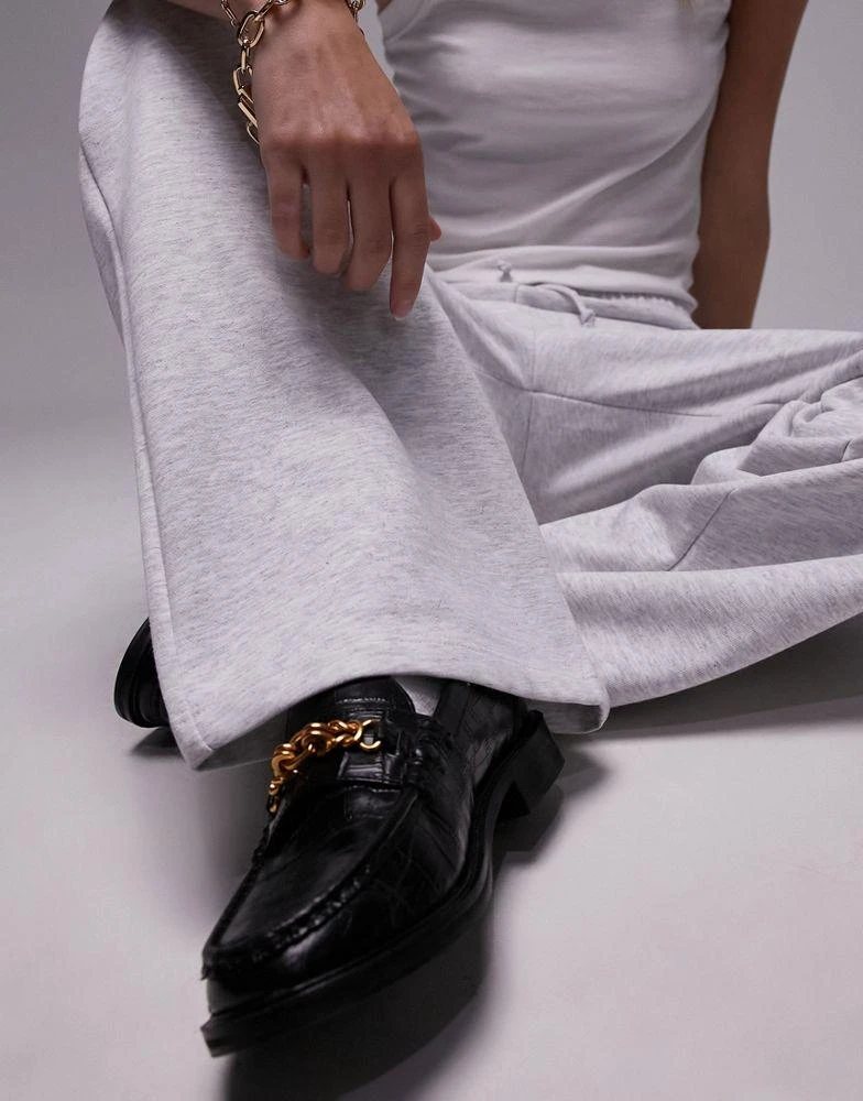 Topshop Tall Topshop Tall straight leg jogger in grey marl 5