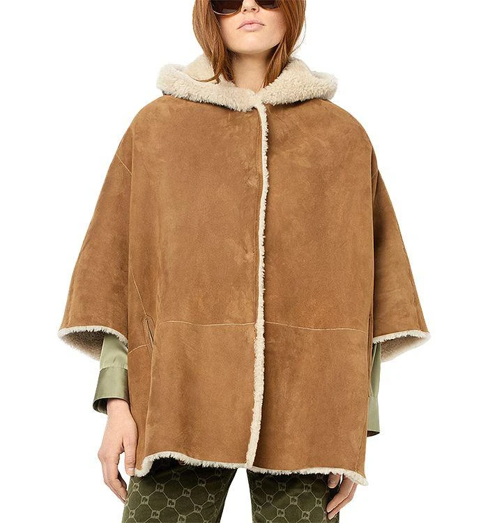 Gerard Darel Loriane Hooded Shearling Coat 1