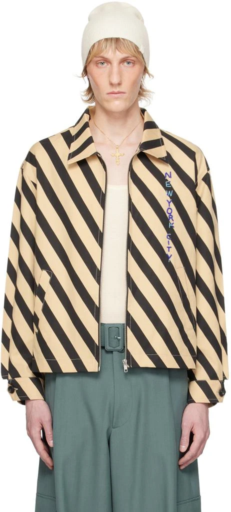 BODE Black & Beige Domino Stripe Jacket 1