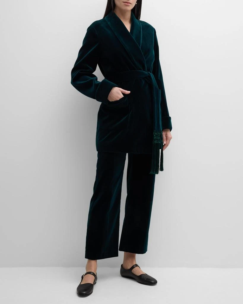 Loro Piana Giacca Raniya Belted Velvet Wrap Coat 3