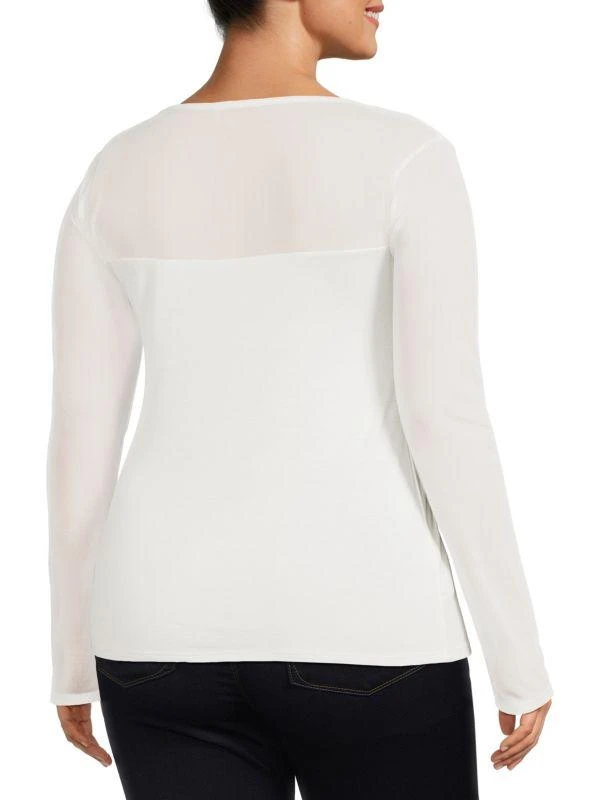 BLUEGREY Plus Optical Illusion Mesh Top 2