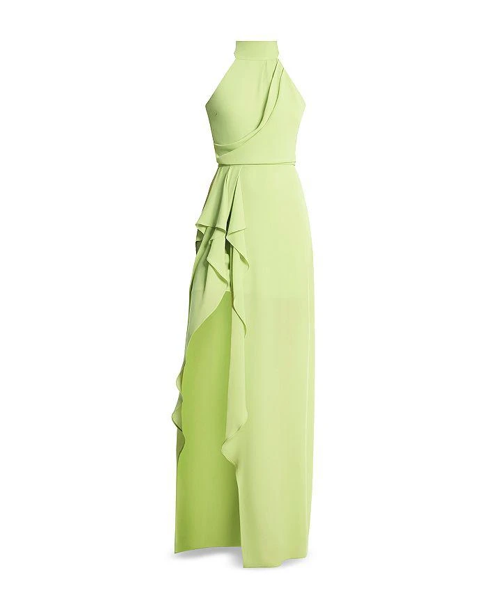 lime green dress with sleeves Silk Long Sleeve Wrap Dress main image 0