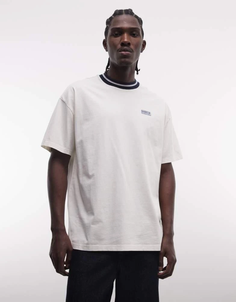 Barbour Barbour International Taley oversized tipped logo t-shirt in white