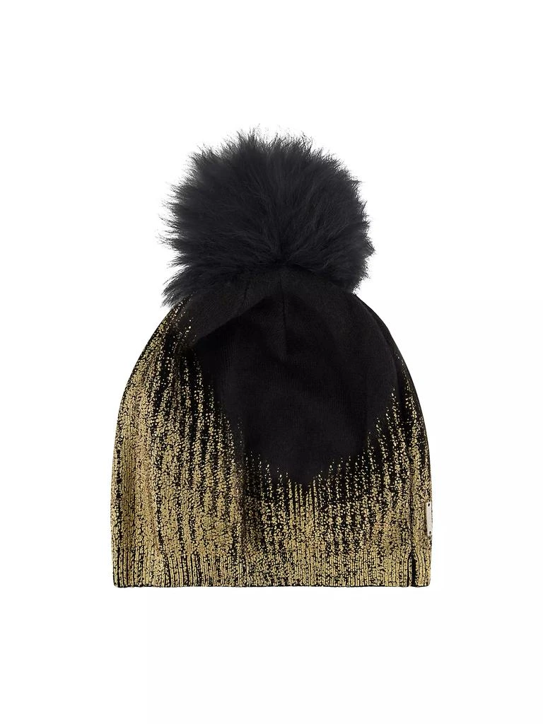 Gorski Metallic Knit Hat with Toscana Lamb Pompom 1