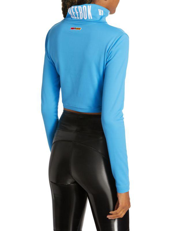 Reebok Cropped Logo Turtleneck Top