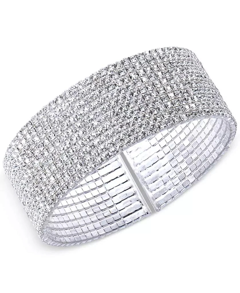 Anne Klein Silver-Tone Crystal Cuff Bracelet