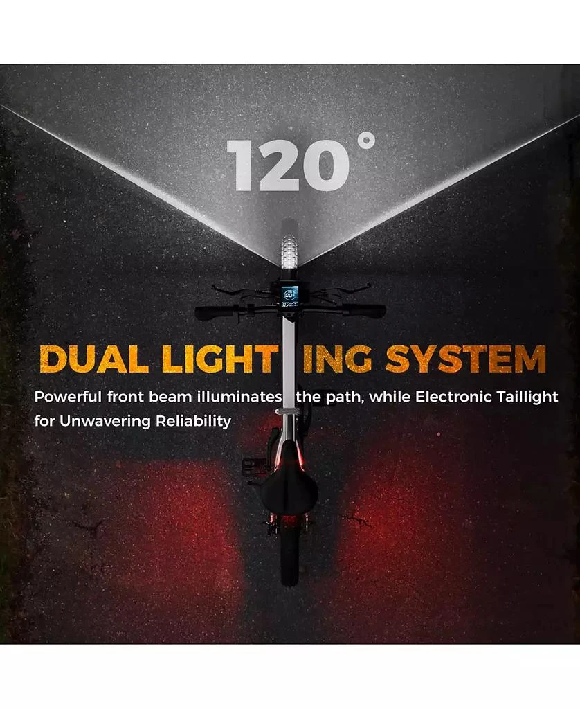 Mikolo Folding Electric Bike for Adults, 55 Miles & 25MPH, 500W Peak Motor, 48V 10Ah Removable Battery, Fat Tire EBike with Smart LCD Display 7