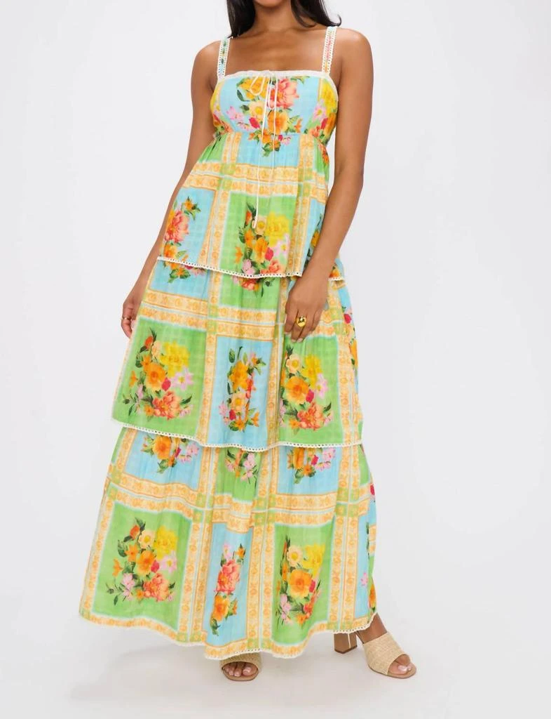 amai maxi dress in white Italia Azure Gathered Waist Maxi Dress White