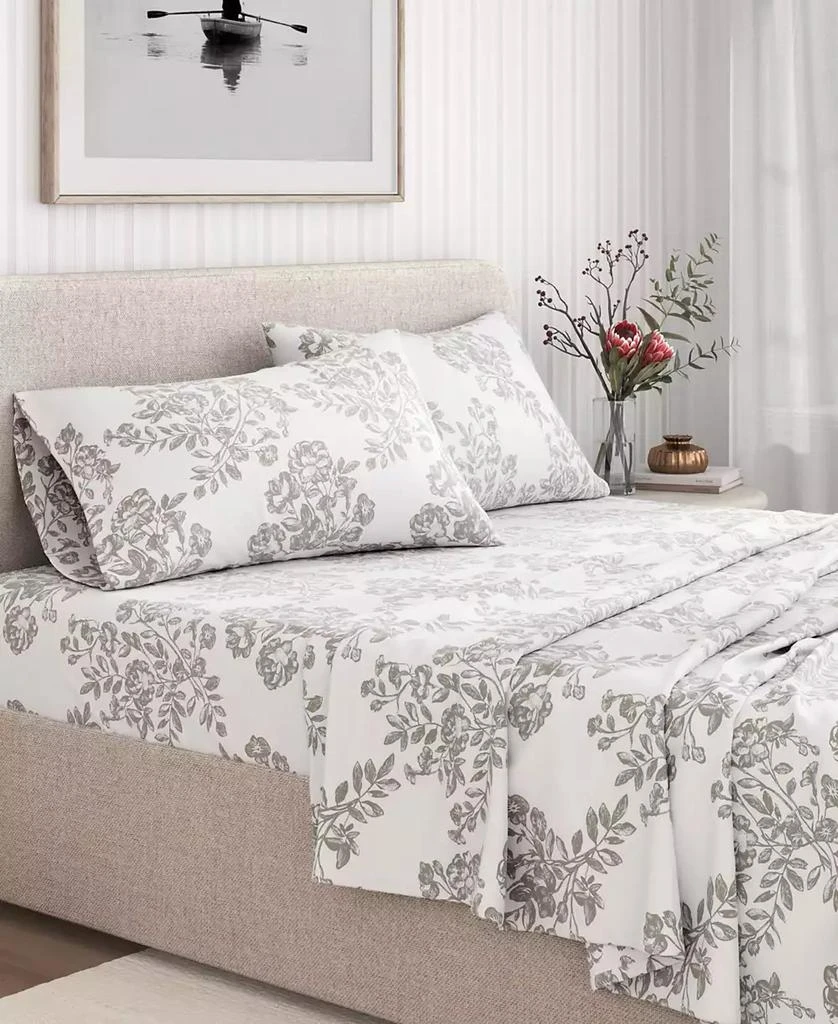 Linery 
Co Ultra-Soft Turkish Cotton Flannel Winter Floral Print Sheet Set 5