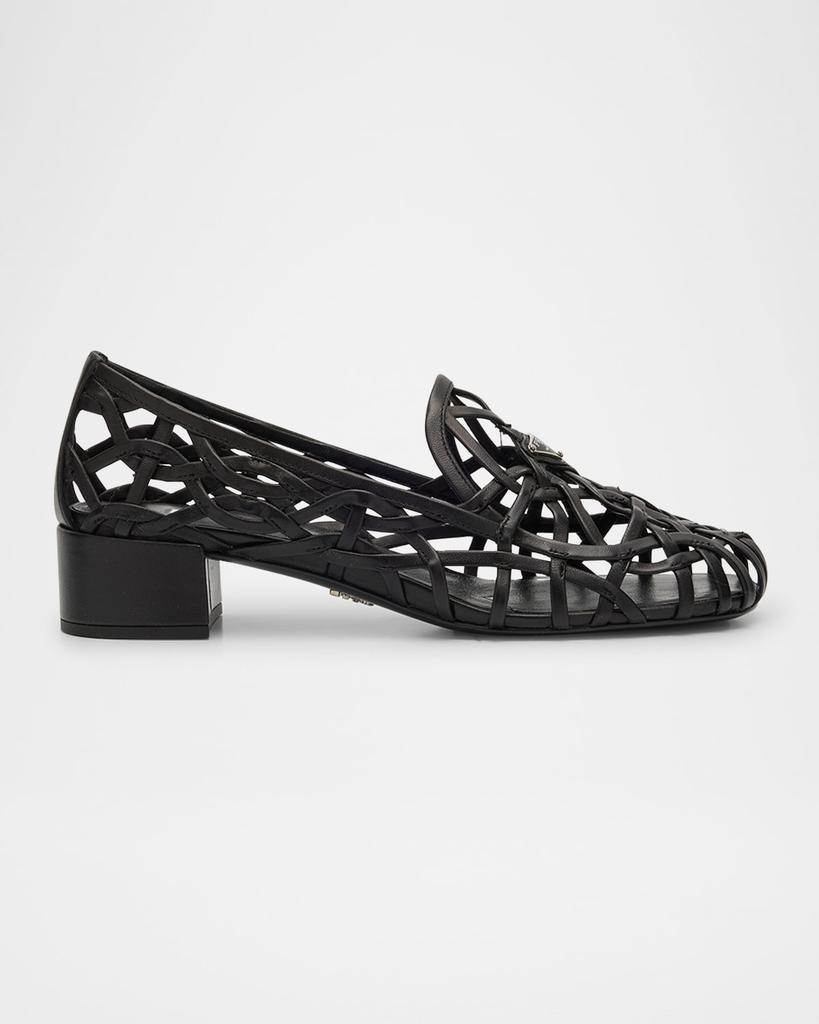 パンプス PRADA SLATE GREY SATIN DECOLLETE WITH CUT OUT Prada Slate grey satin décolleté with cut out - High Heels