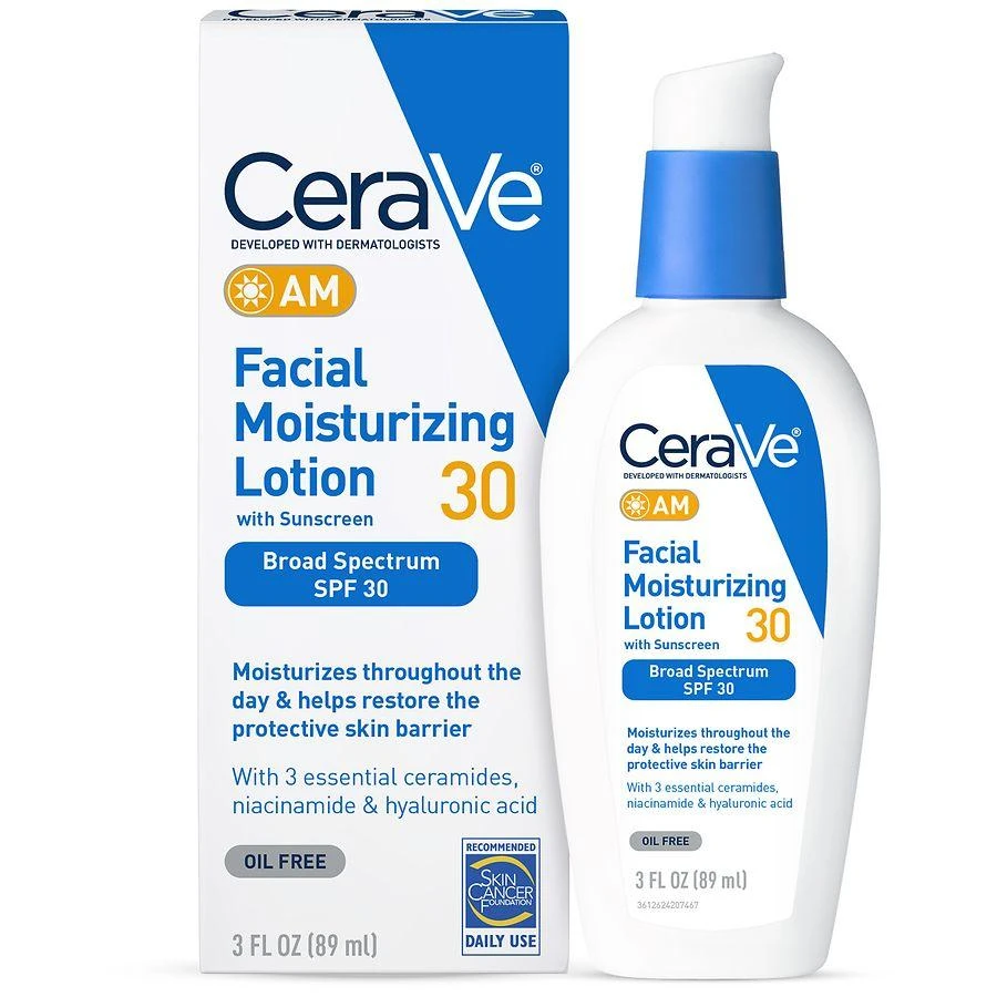 CeraVe AM Face Moisturizer SPF 30, Oil-Free with Sunscreen 1