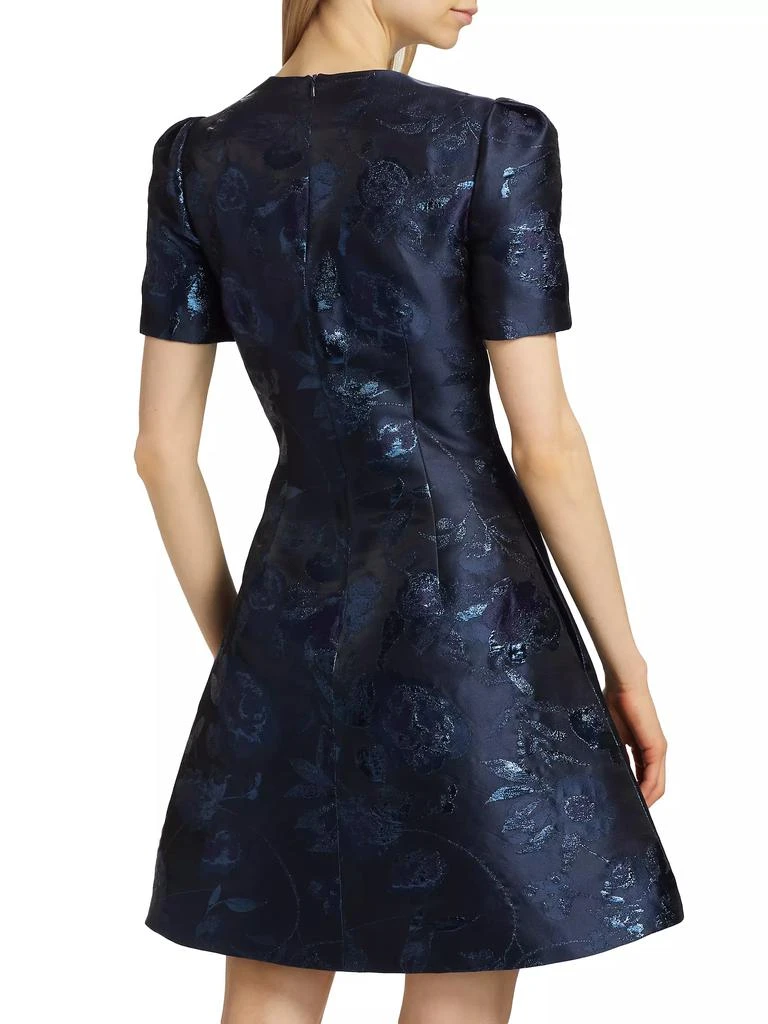 Pamella Roland Floral Silk-Blend Fil Coupé Cocktail Dress 5