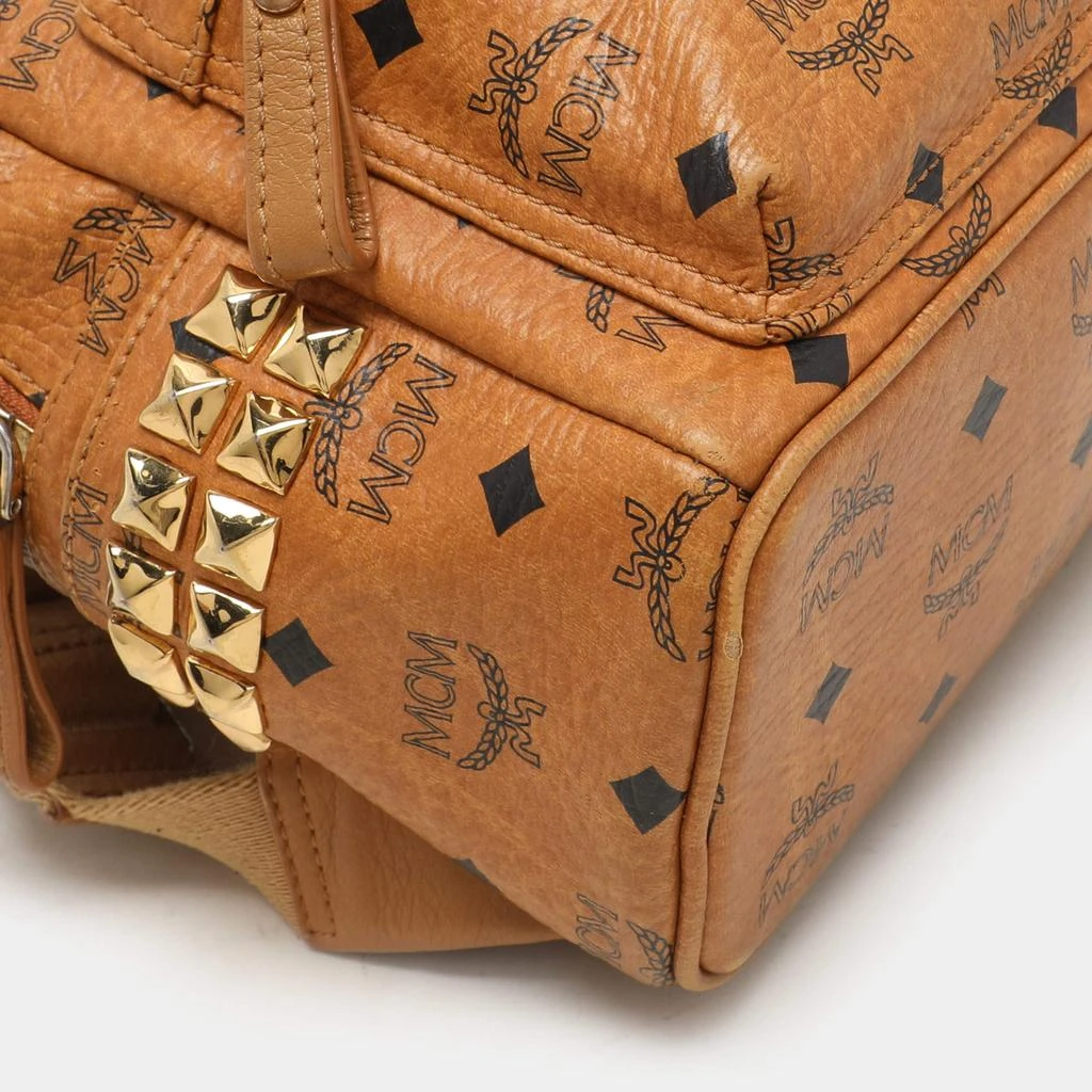 MCM MCM Cognacn Visetos Coated Canvas and Leather Studs Stark Backpack 25