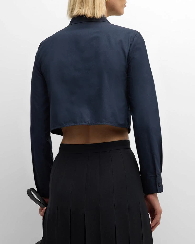 Emporio Armani Cropped Button-Down Cotton Poplin Shirt 3