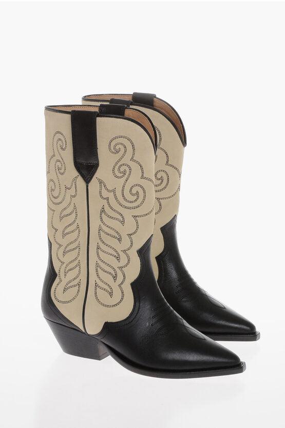 Isabel Marant Isabel Marant Suede DUERTO Texan Boots with Embroidered Detail 36 Shoes EU