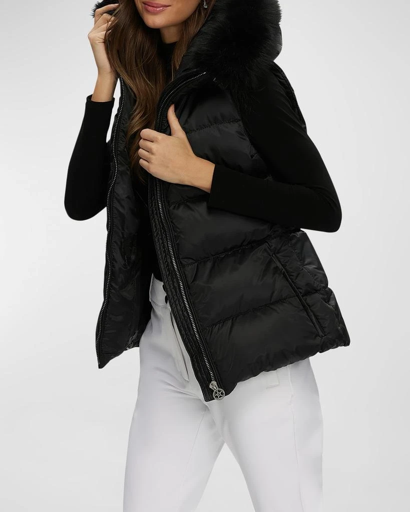 Gorski Apres-Ski Vest With Detachable Toscana Lamb Shearling Hood Trim 6