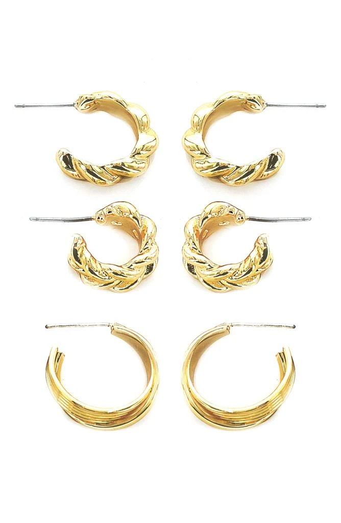 Panacea Twist 3-Pack Assorted Hoop Earrings 1
