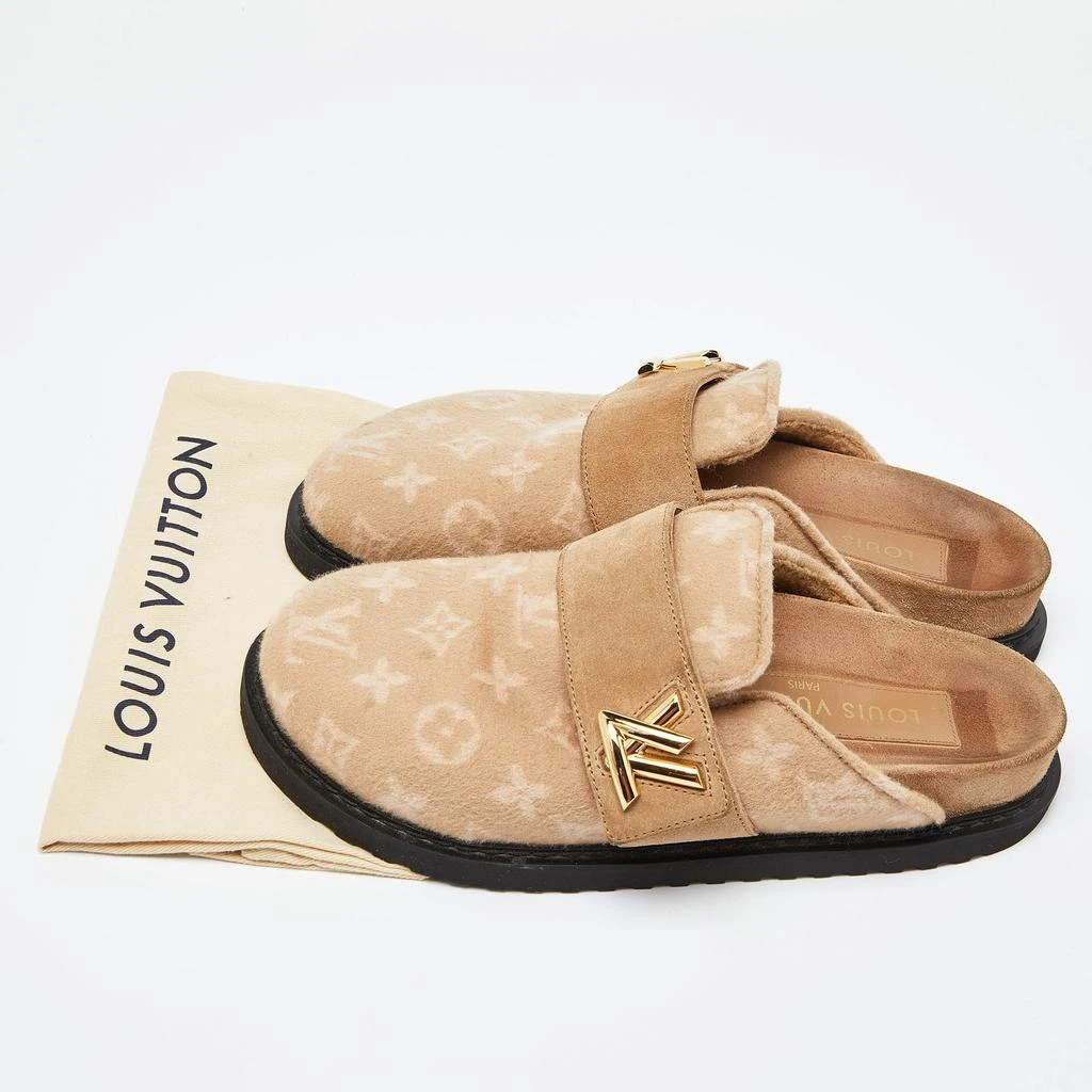 Louis Vuitton Louis Vuitton Beige Monogram Wool LV Cosy Flat Clogs Size 38 9