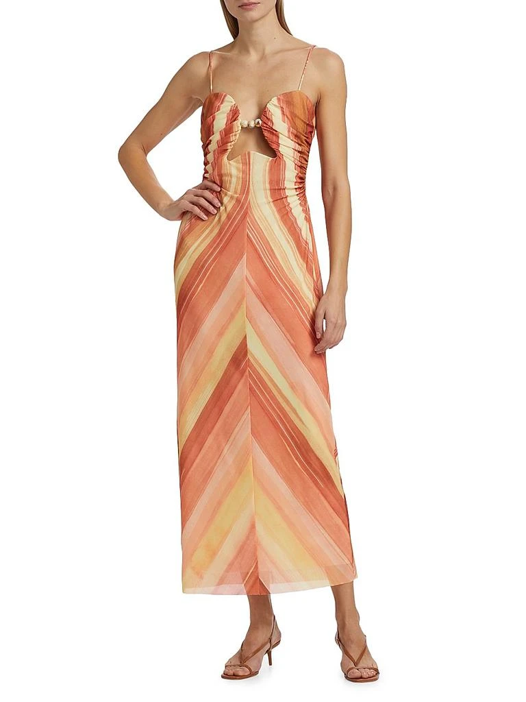 knee length dresses for ladies Mattie Dress in Coral Kaleidoscope S