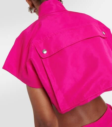 LaQuan Smith Cropped satin jacket 5