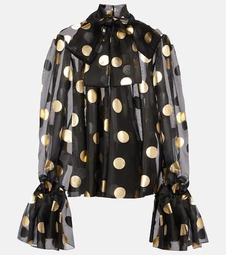 Dolce 
Gabbana Polka-dot silk organza jacquard blouse 1