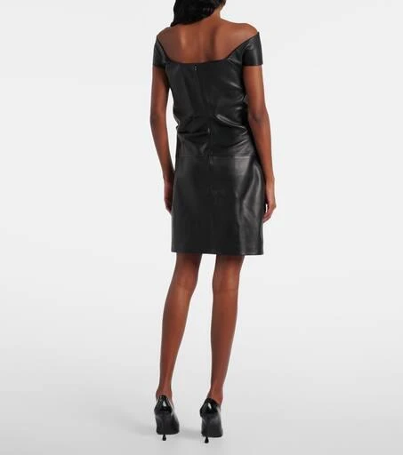 Jean Paul Gaultier Cutout draped leather cocktail dress 3