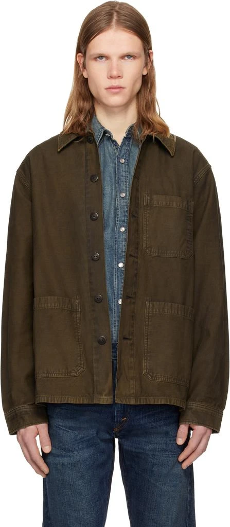 RRL Brown Reverse-Sateen Overshirt