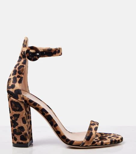 Gianvito Rossi Gaeta 95 leopard-print velvet sandals 5