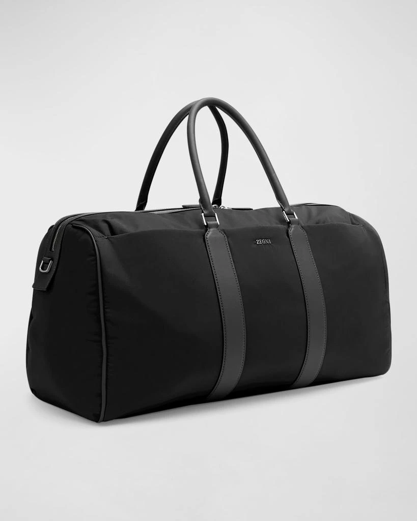Zegna Men's Holdall 55 Nylon and Leather Duffel Bag 3