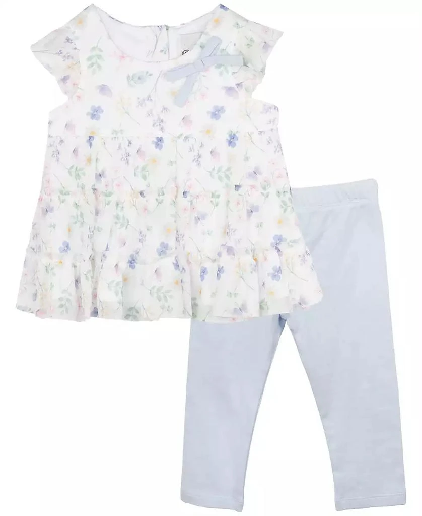 Rare Editions Baby Girls 2-Piece Power Mesh Dressy Top and Pant Set 1