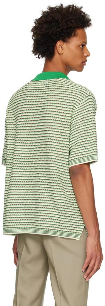 Solid Homme Green Striped Polo 3