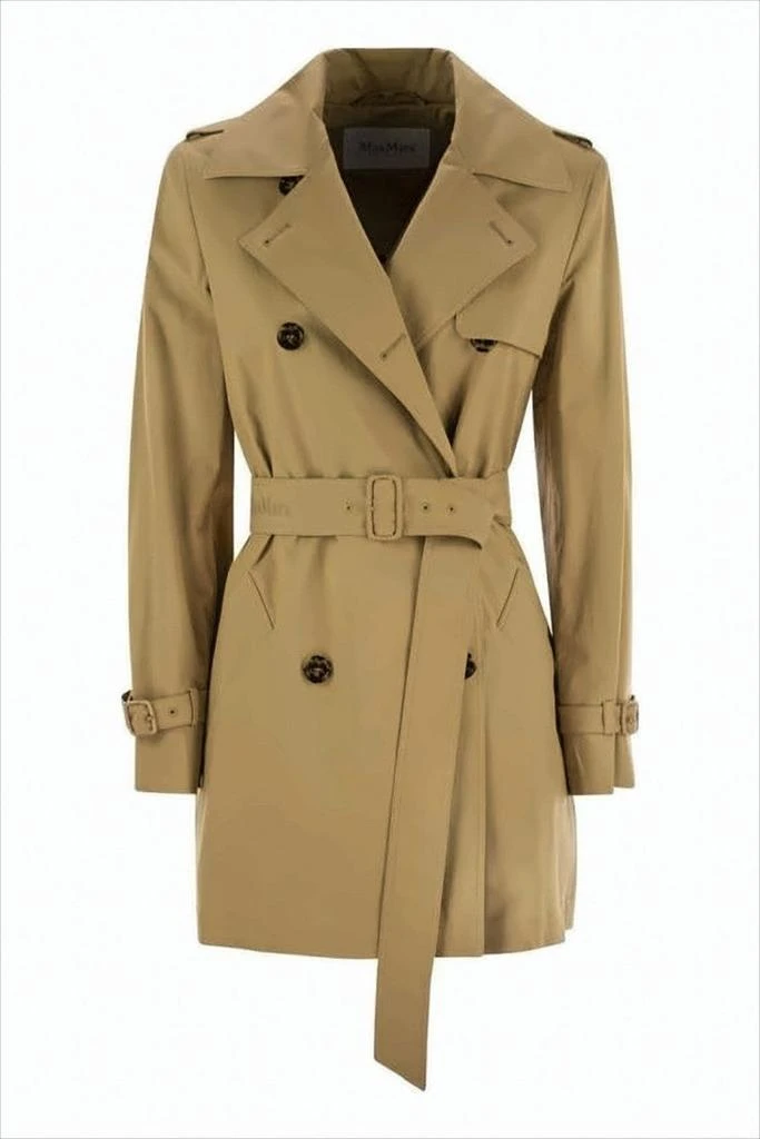 Max Mara Double-Breasted Trench Coat with Tortoiseshell Buttons