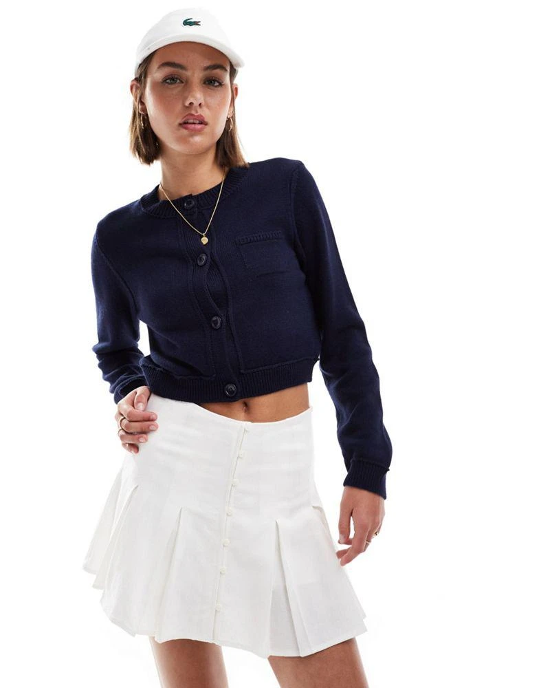 Stradivarius Stradivarius linen look pleated mini skirt in white 4