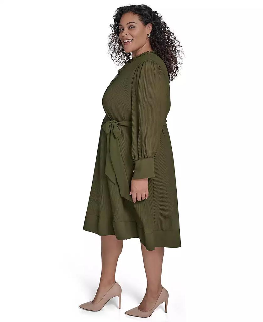 Eliza J Plus Size Pleated Chiffon Dress