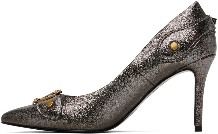 Versace SSENSE Exclusive Gunmetal Heels 3