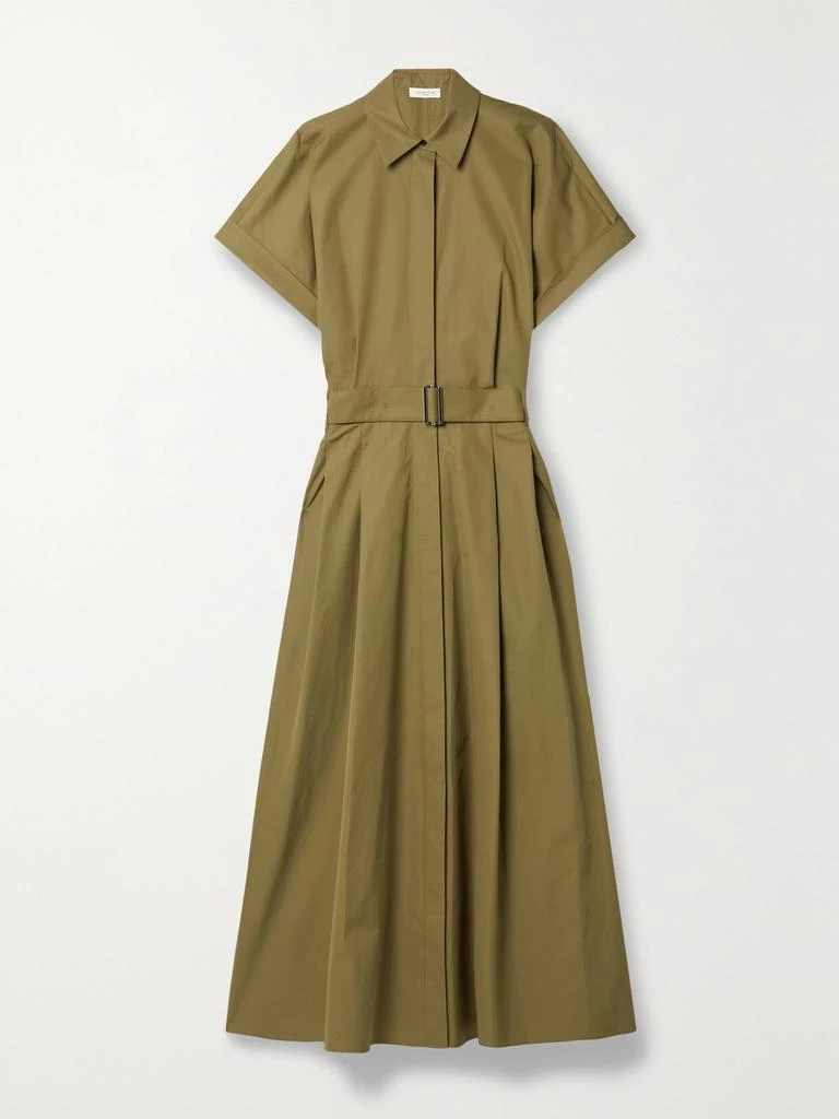 LAFAYETTE 148 Upland 配腰带褶裥纯棉府绸中长衬衫式连衣裙 1