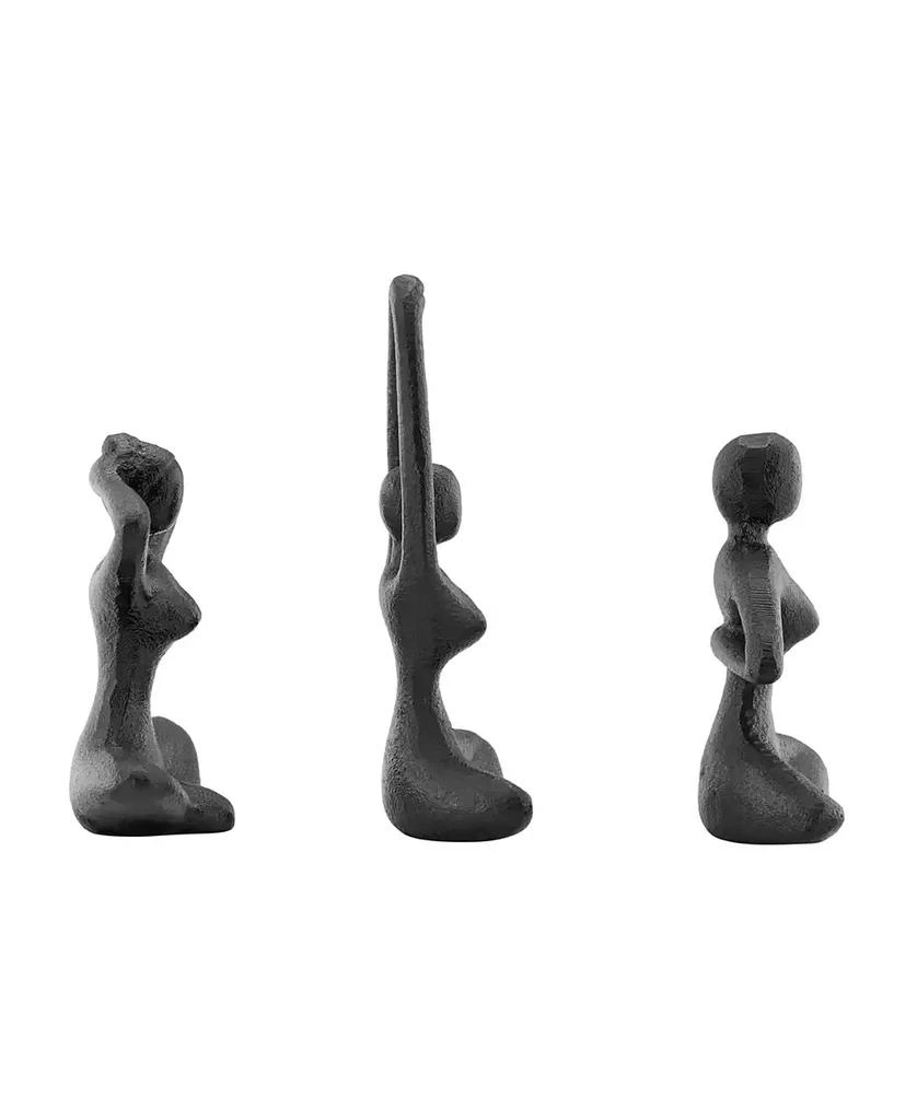 Danya B Dark Brown Cast Iron Female Peaceful Yoga Figures Sculptures Set of 3 Poses 8