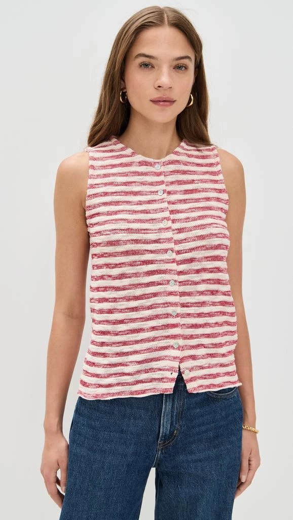 Madewell Crew Neck Sweater Vest In Stripe 6
