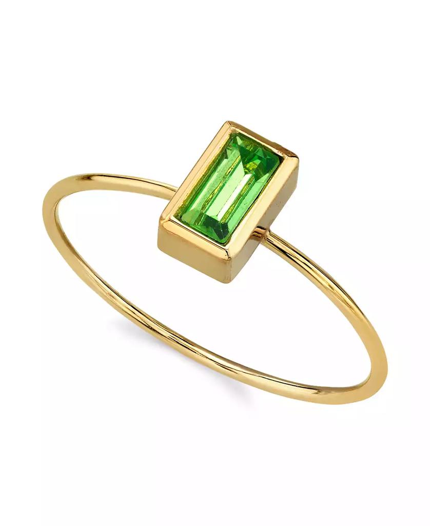 2028 14K Gold-tone Rectangle Crystal Ring