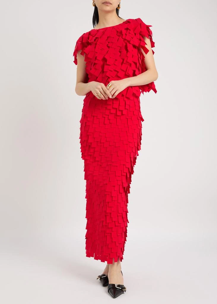 A.W.A.K.E MODE Laser-cut open-back crepe maxi skirt 4