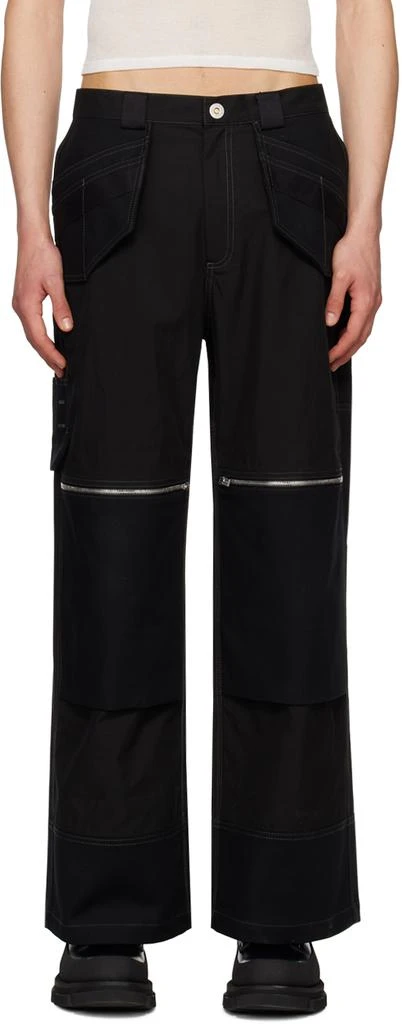 Dion Lee Black Straight-Leg Cargo Pants 1
