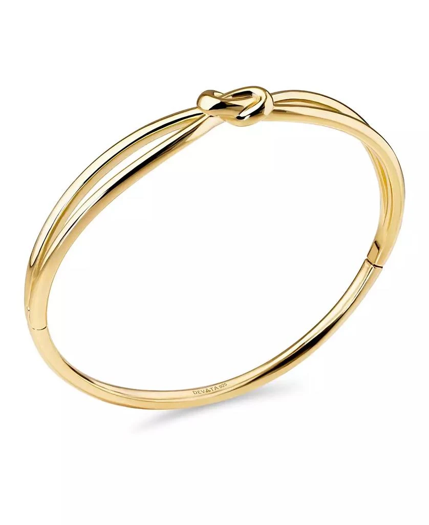DEVATA Love Knot Bangle Bracelet in Gold Plated Sterling Silver 2