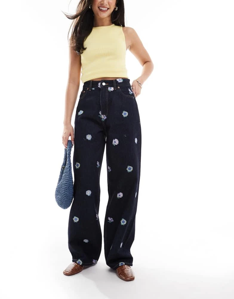 Dr Denim Dr Denim Donna baggy boyfriend jeans with flower embroidery 1