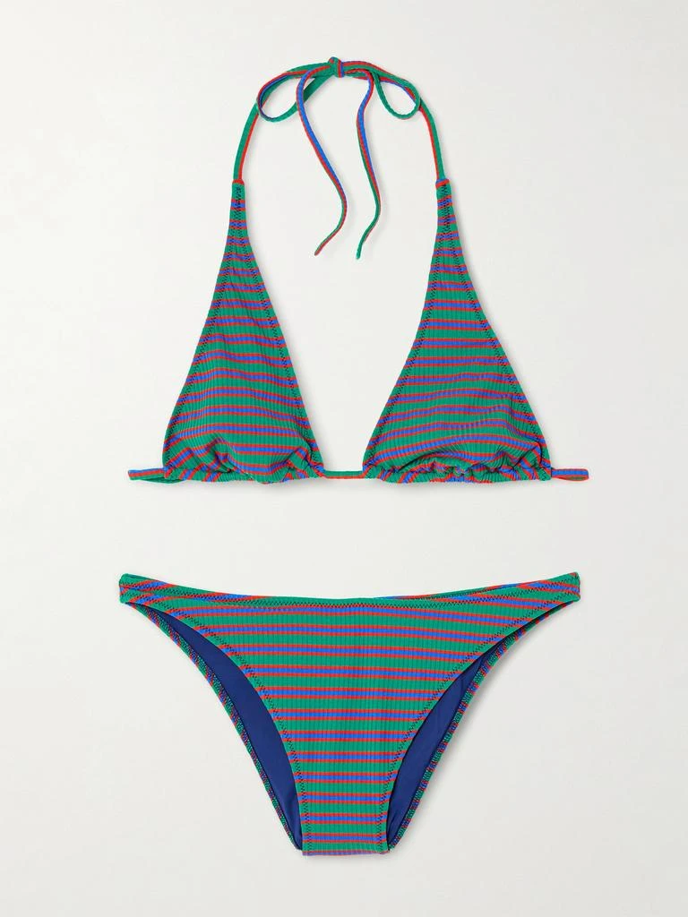 Lido Cinquantacinque Striped Ribbed Triangle Bikini