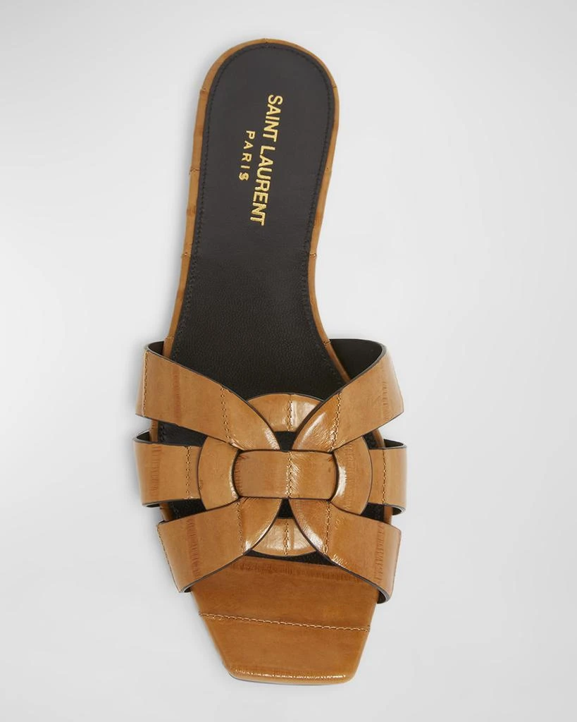 Yves Saint Laurent Tribute Woven Flat Slide Sandals 6