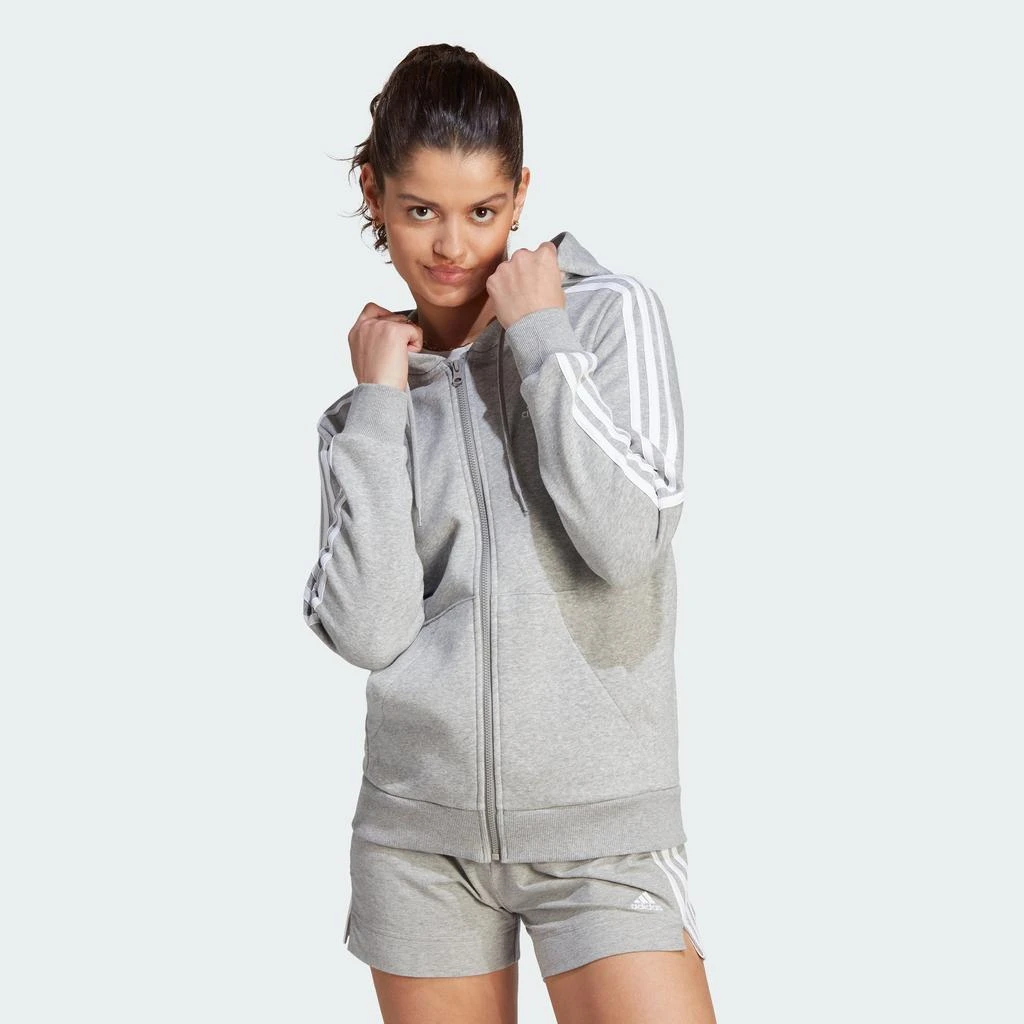 adidas Women's  Essentials 3-Stripes Full-Zip Fleece Hoodie 1