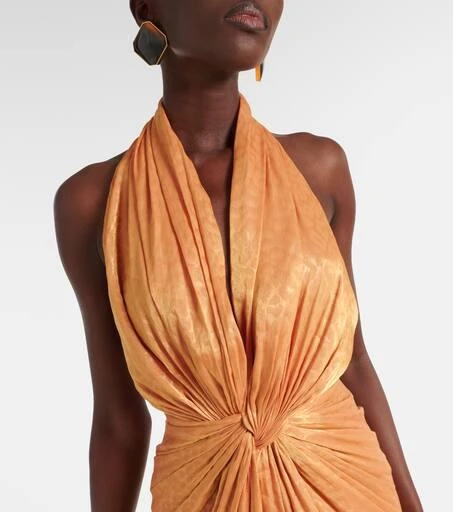 Costarellos Joa gathered halterneck gown 4