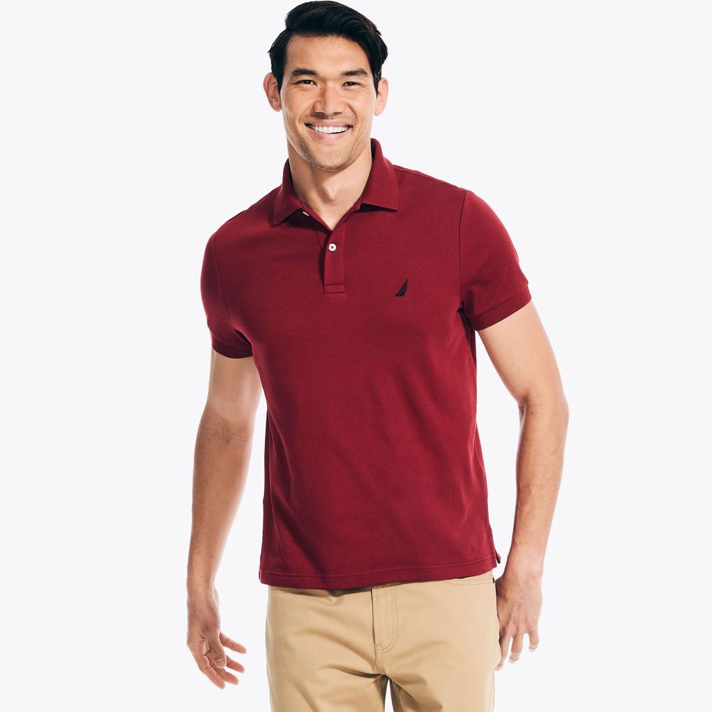 Nautica Mens Slim Fit Interlock Polo
