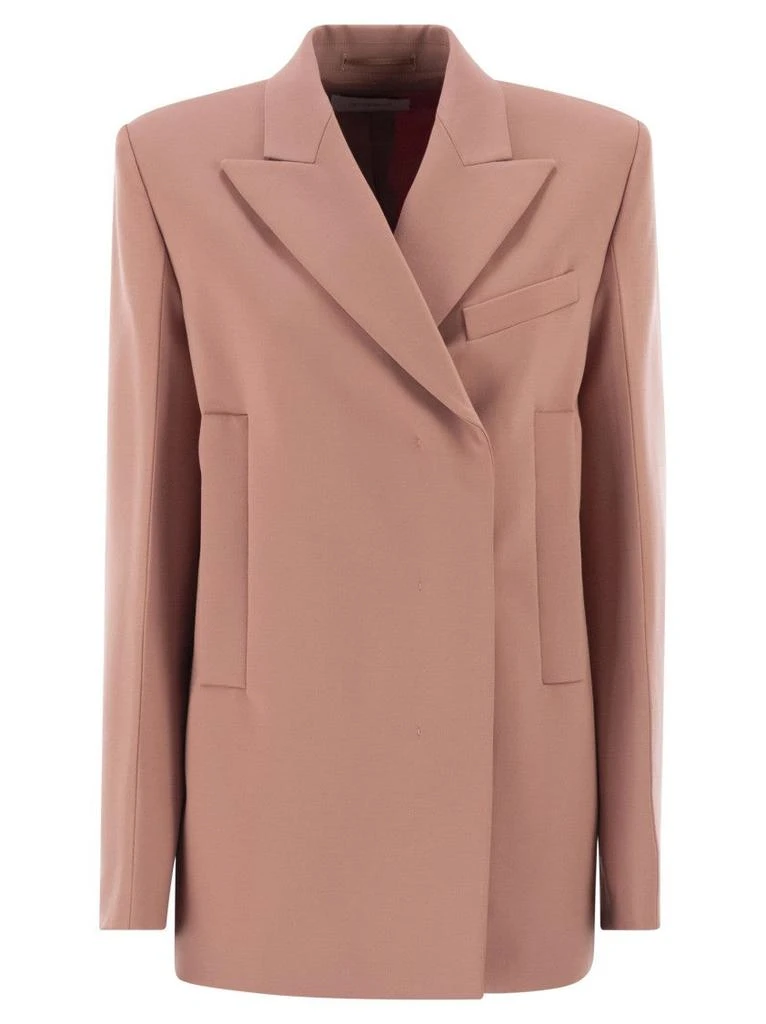 Max Mara Straight Fit Stretch Wool Gabardine Blazer